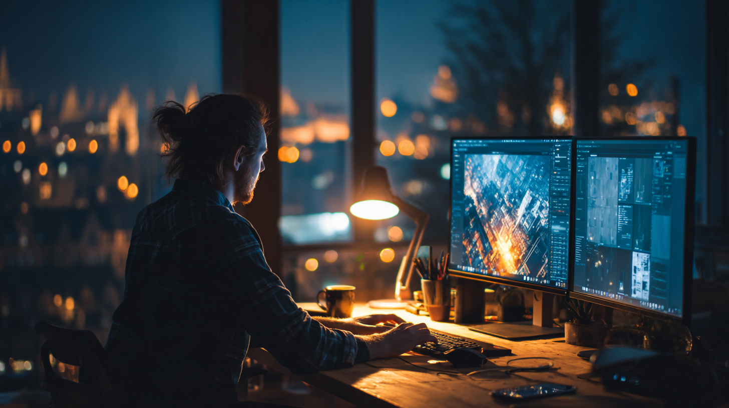 Web designer working at a clean desk
